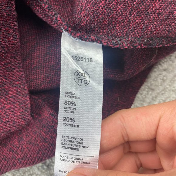 Robert Graham Sweater Men XXL Burgundy Knit 1/4 Zip Pullover Embroidered Cozy - Picture 3 of 6